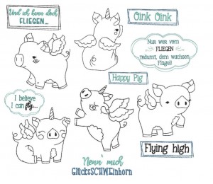 Stickserie - Glücksschwein Schwein